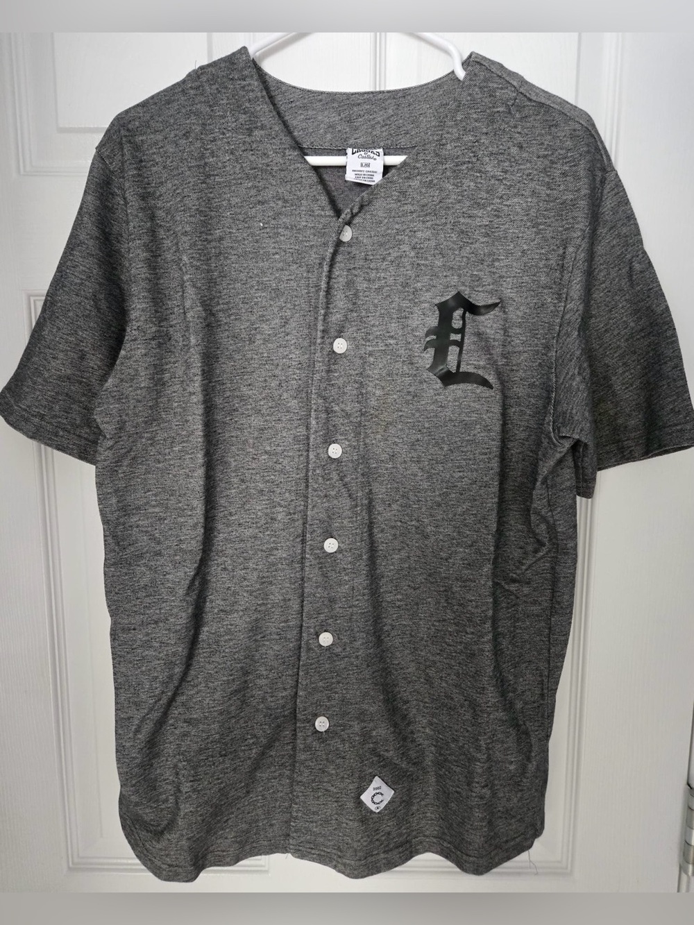 Crooks & Castles Grey Button-Front Baseball Jersey